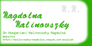 magdolna malinovszky business card